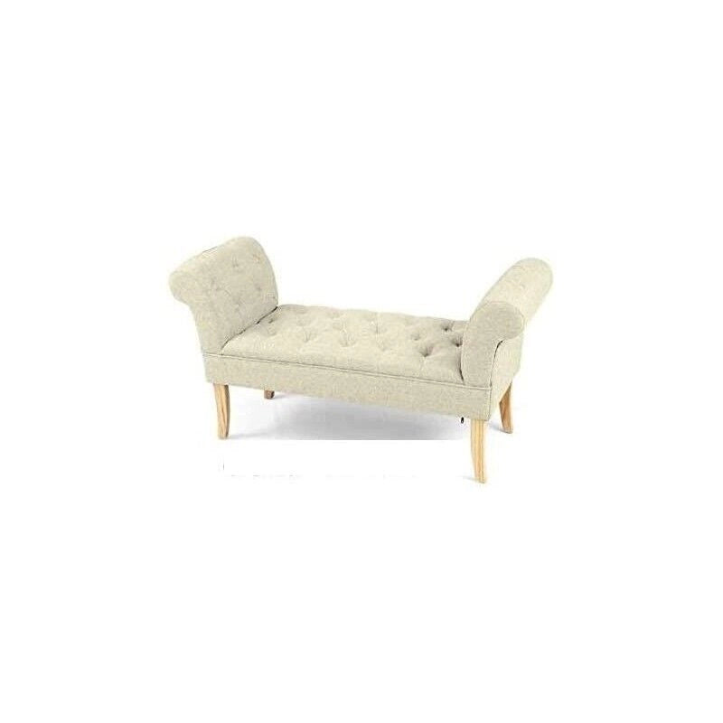 PANCA IN TESSUTO CON POGGIOLI 103 X 40 X H60CM IN COLORE CREMA