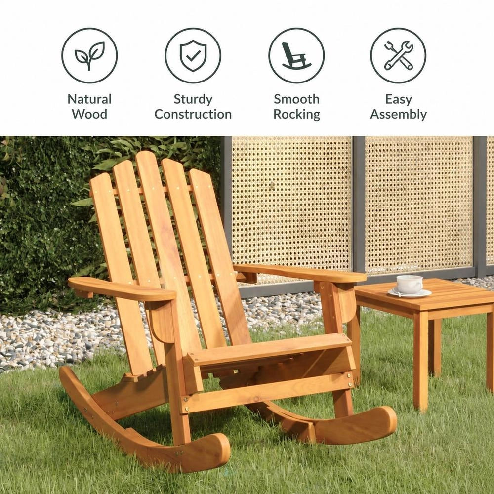 Adirondack Rocking Chair, Solid Acacia Wood