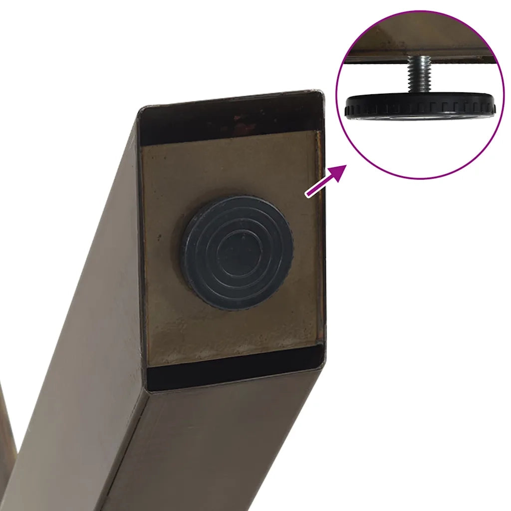 Gambe per Tavolino da Caffè a Forma di X 2 pz Acciaio Naturale 28x(42-43) cm Acciaio 4012891