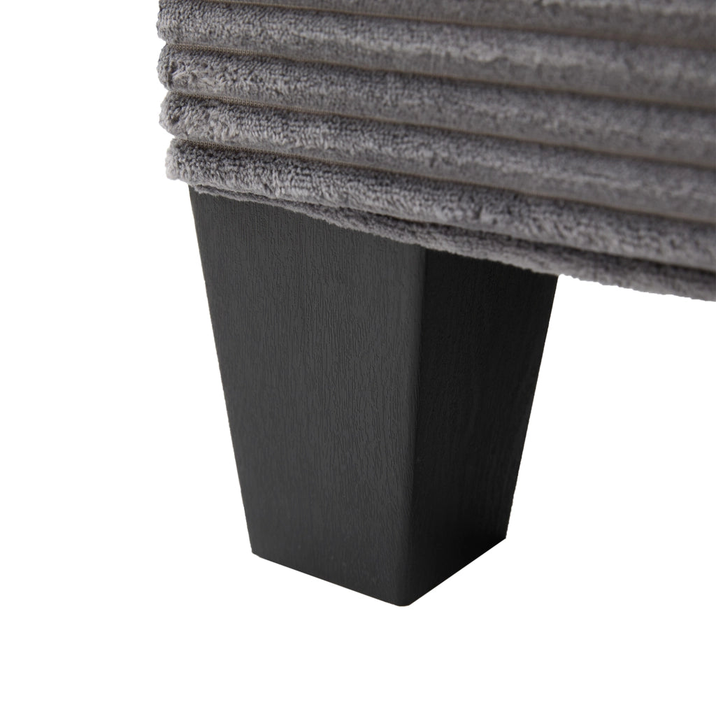 Divano modulare a U 4-5 posti 293x142x93 cm in velluto a coste grigio con contenitore; USB e portabicchieri HOMVRA