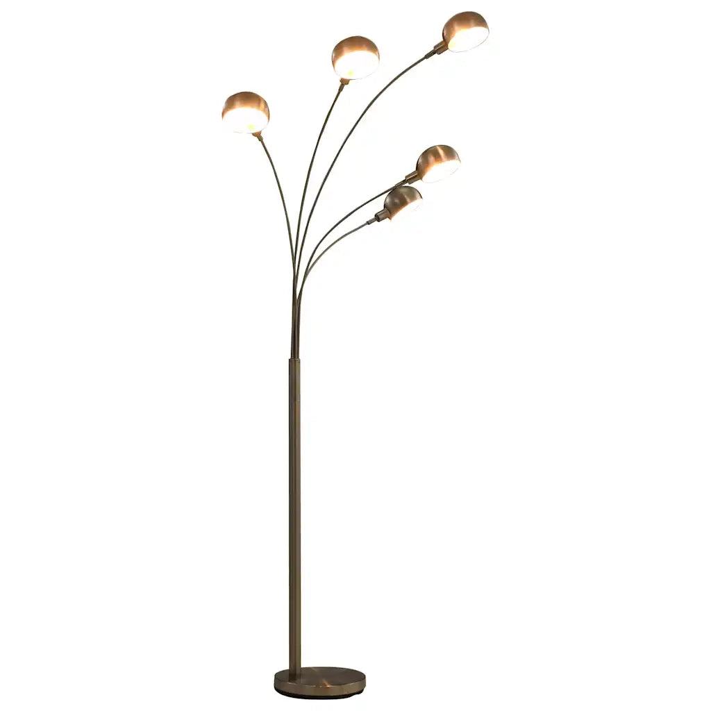 Lampada da Terra 200 cm 5 Bulbi E14 Argento 282417
