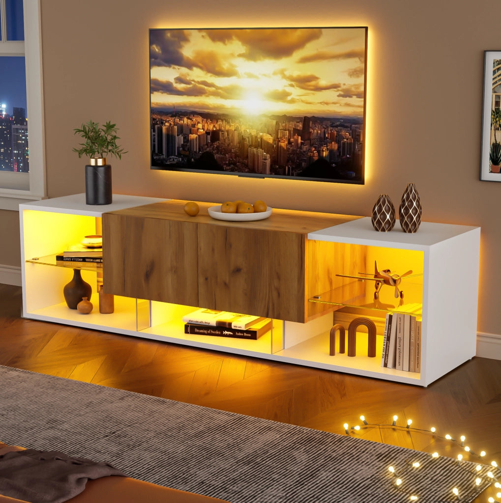 Mobile TV moderno con LED e 2 cassetti