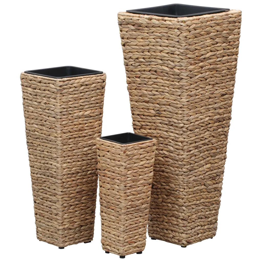 Letti Rialzati 3 pz in Giacinto Intrecciato Marrone 45568