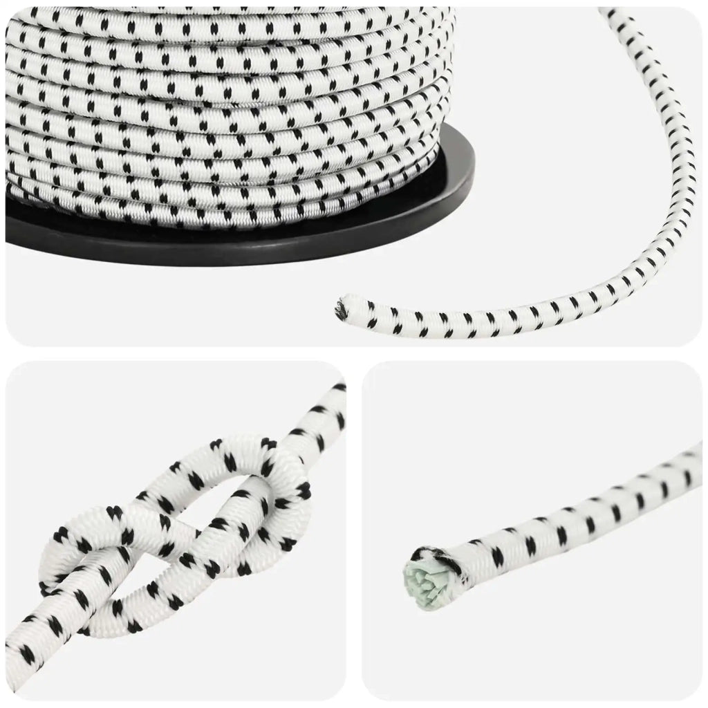 Corde Bungee 6 mm Nero e Bianco PP e gomma 42047643