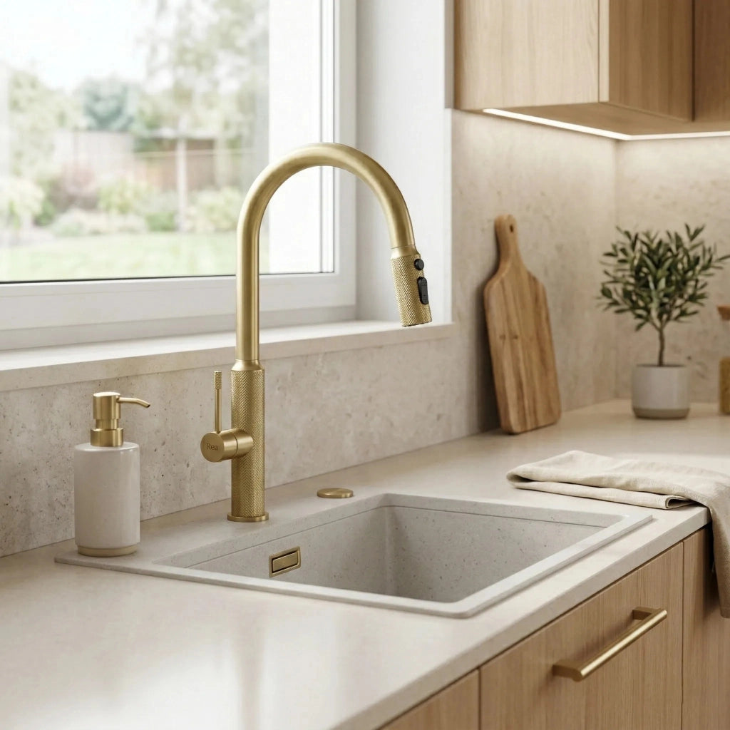 Rubinetto Da Cucina Rea Master Brush Gold