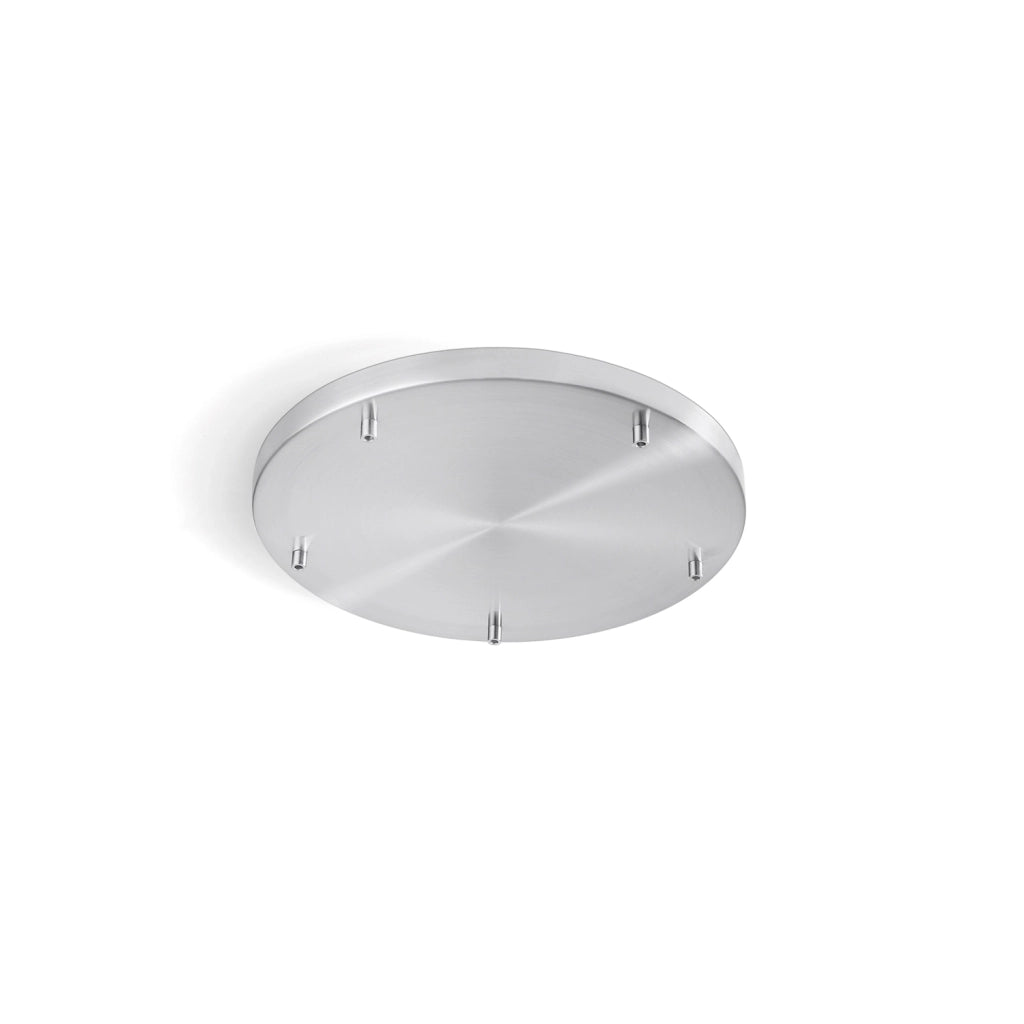 Rosone Multicavo 5 Fori In Metallo Cromo Lucido D45Cm