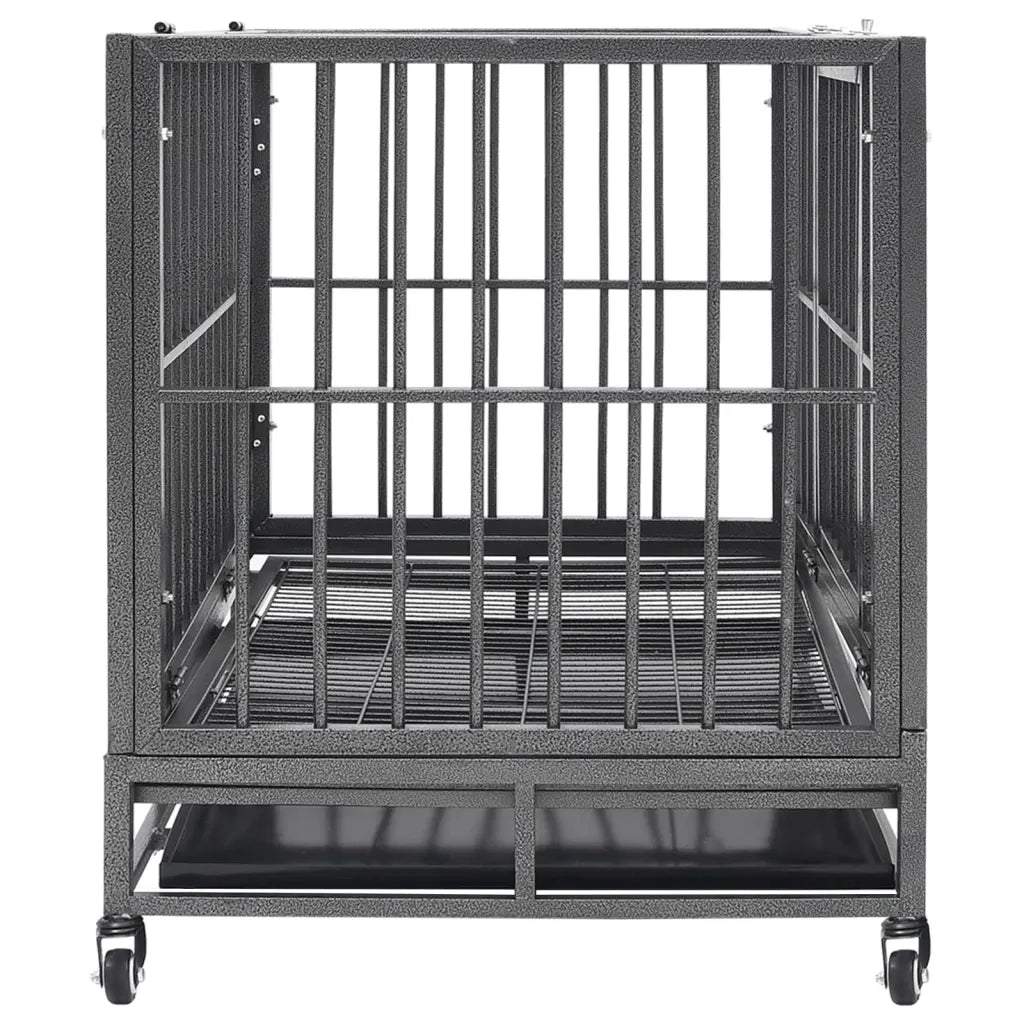 Gabbia per Cani con Ruote in Acciaio 102x72x85 cm 171492