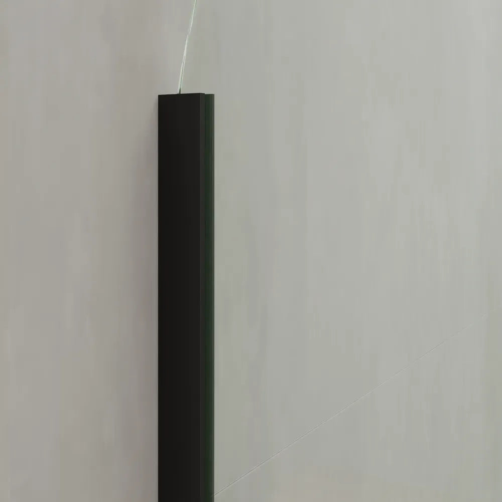 Doccia walk-in arco 80cm con profilo nero opaco vetro trasparente 8mm easy clean h200| Nusa
