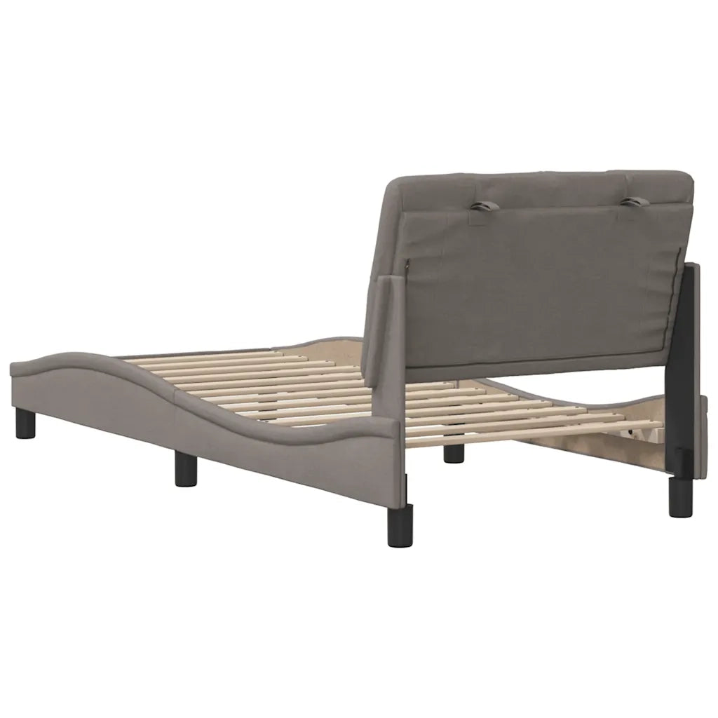 Giroletto senza Materasso-Struttura Letto Tortora 90x200 cm Tessuto 128984