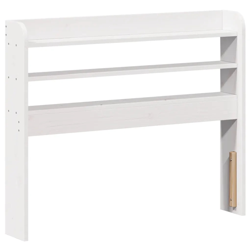 Giroletto con Testiera Bianco 75x190 cm Legno Massello di Pino 3306721