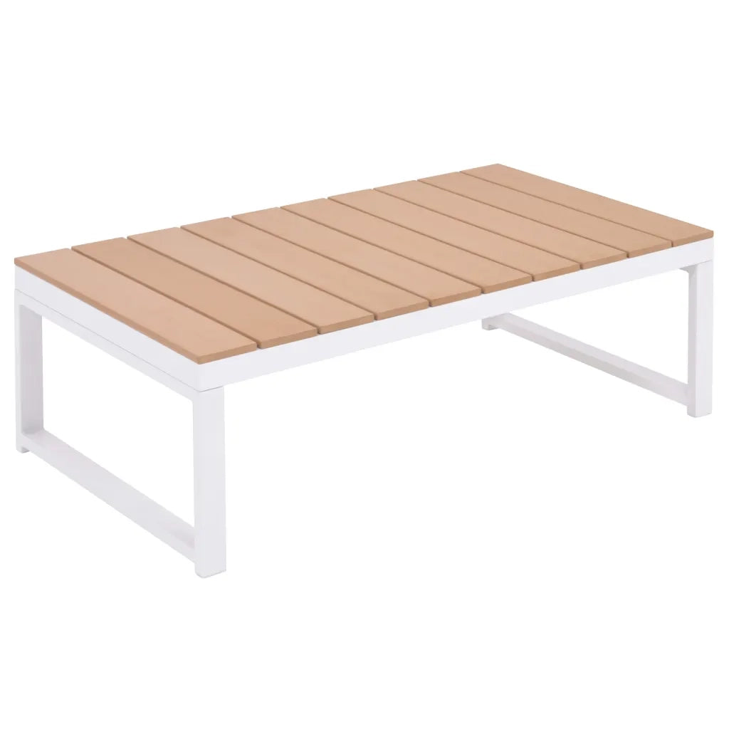 Set Divani da Giardino 4 pz con Cuscini in Alluminio e WPC 42867