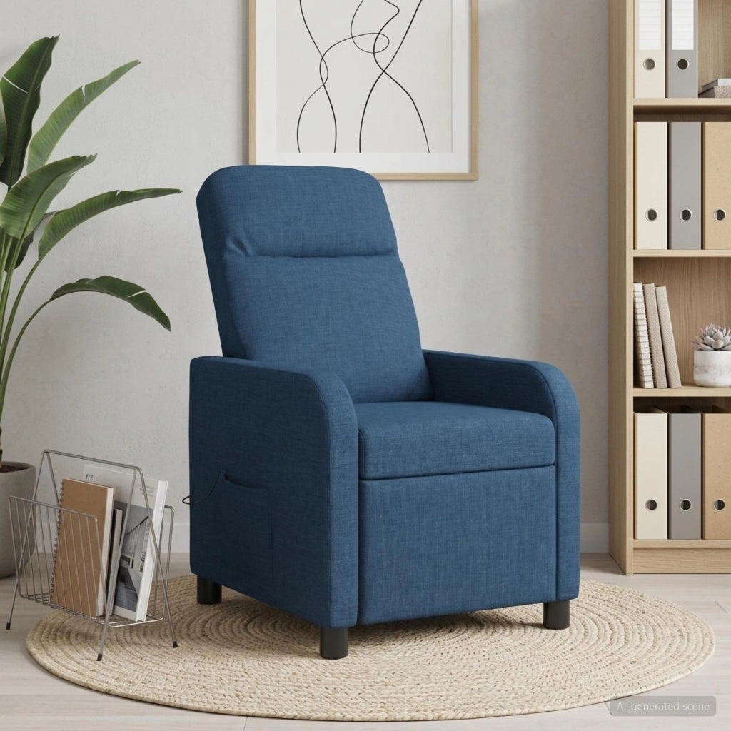 Poltrona Massaggiante Blu Tessuto 42034947