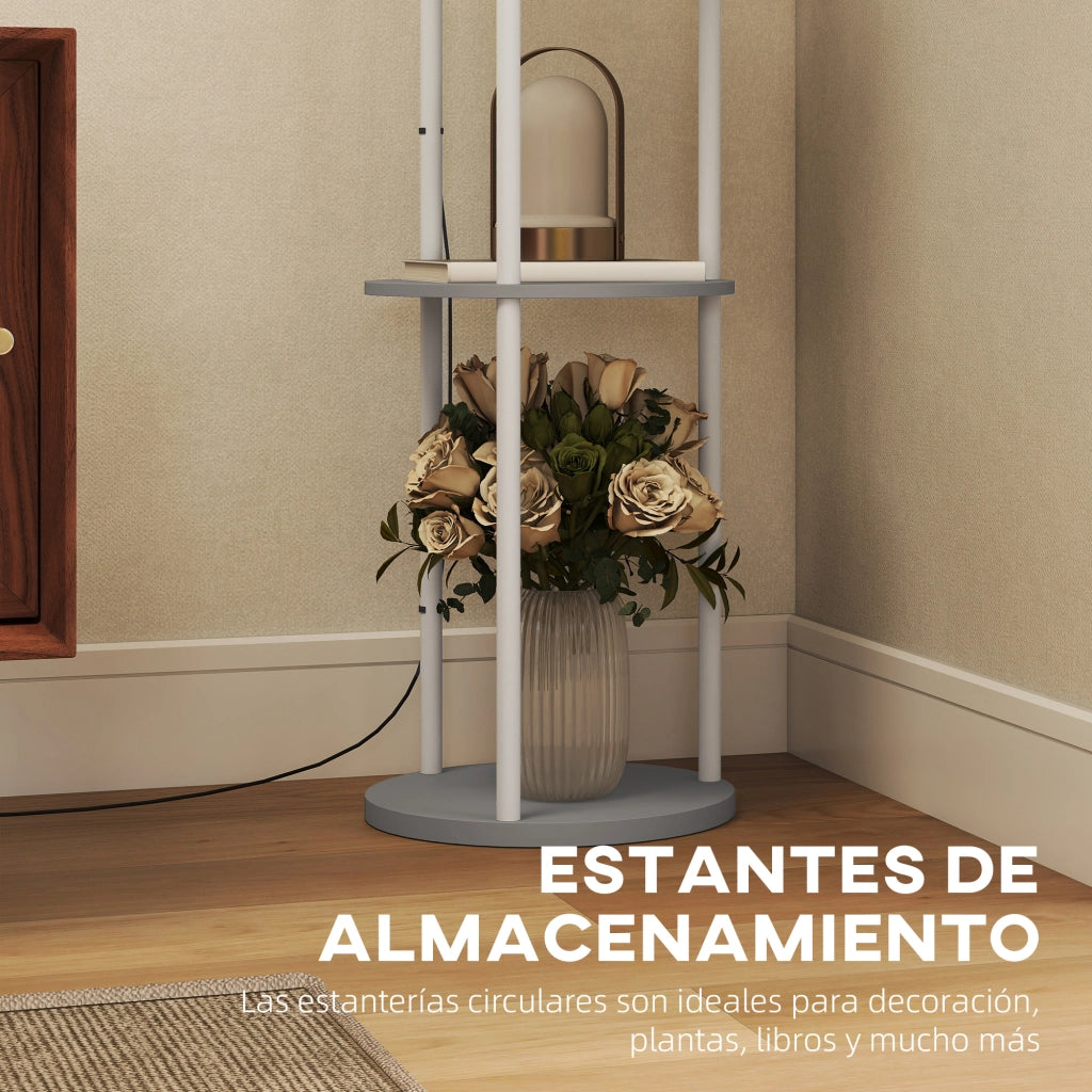 Lampada da Terra con Scaffali ¨C Minimal ¨C Grigio