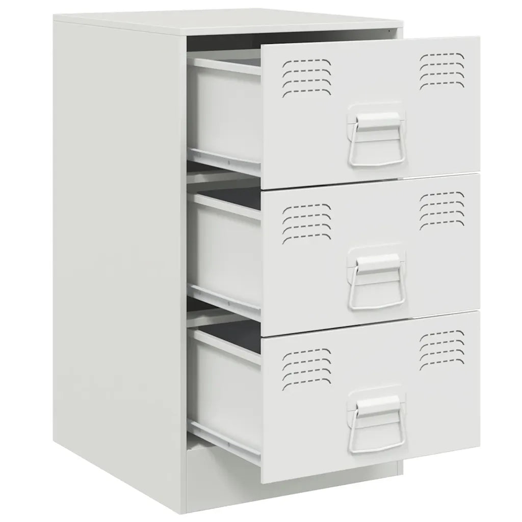 Comodini 2 pz Bianchi 34,5x39x62 cm in Acciaio
