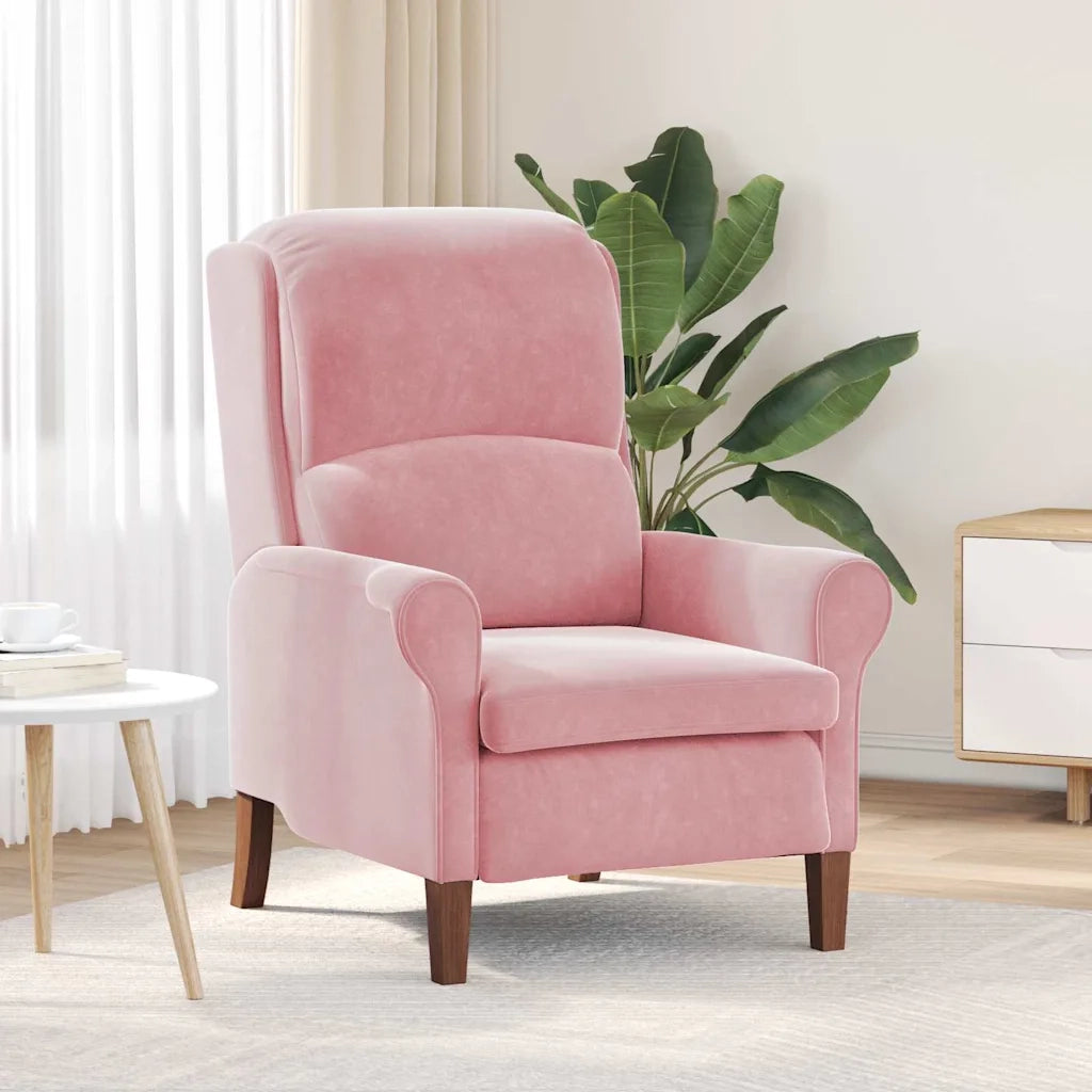 Poltrona | Sedia Relax Rosa Velluto