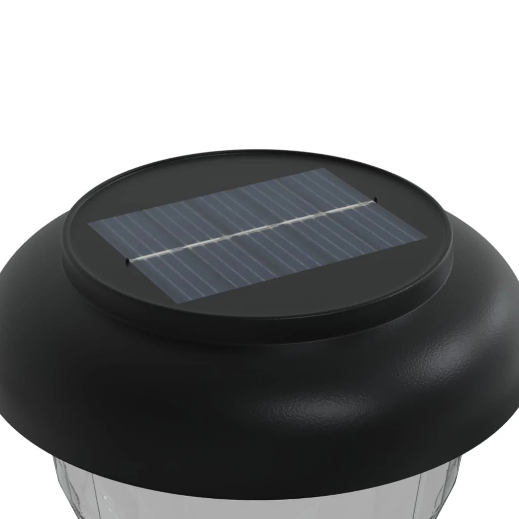 Set di 4 luci solari da vialetto e picchetti decorativi 10,5 x 37 cm illuminazione automatica atmosfera accogliente nero PS 02_0056661