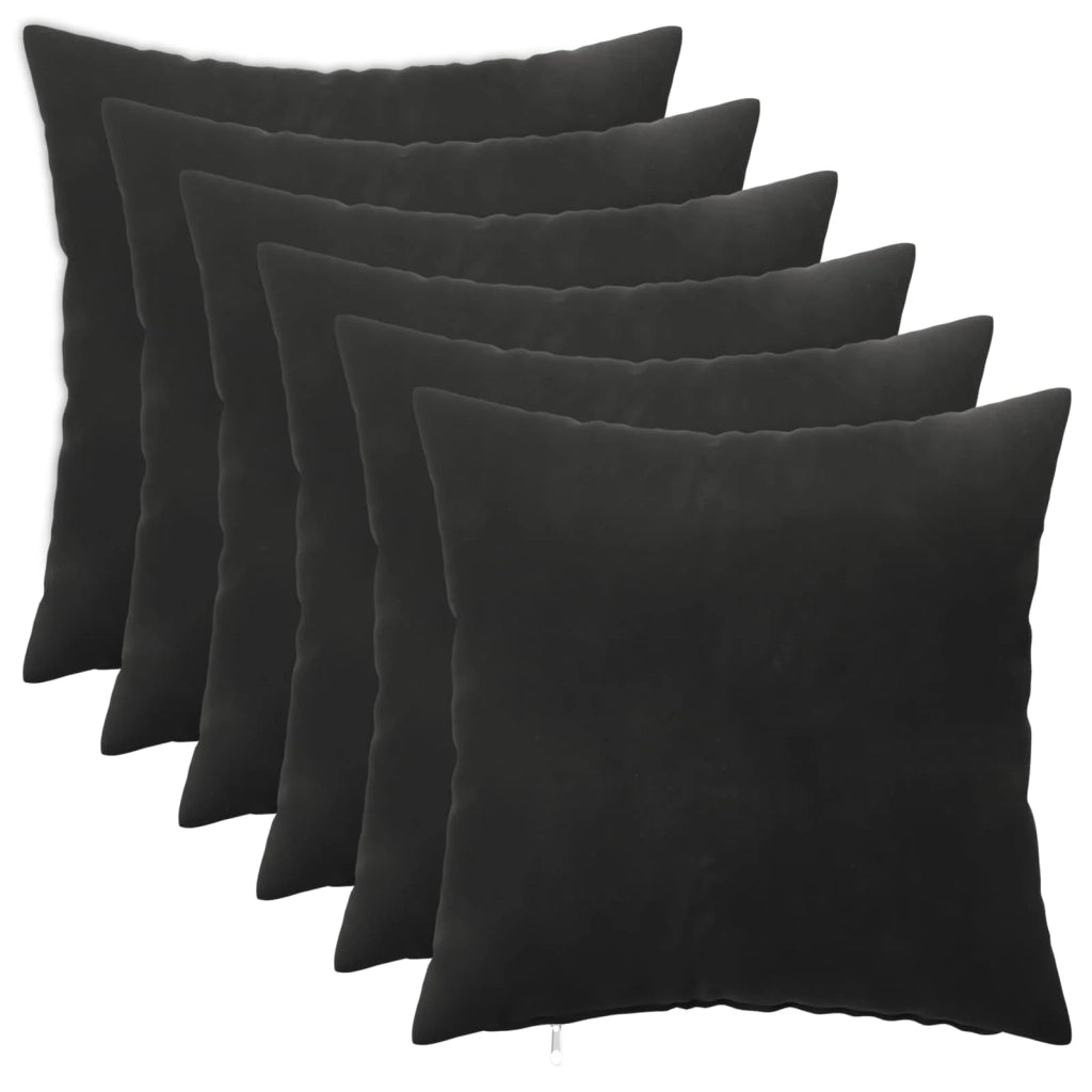 Federa 6 pcs HEERLEN Nero 35 x 35 cm Velluto 908024