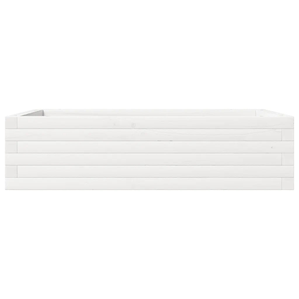 Fioriera da Giardino-Vaso da Esterno Bianca 90x60x23 cm Legno Massello di Pino