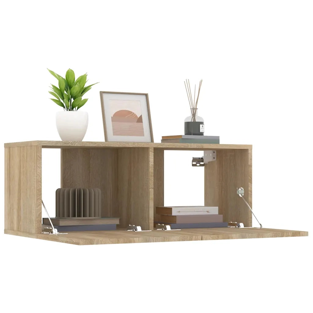 Mobili TV 2 pz-Credenza TV-Console TV Rovere Sonoma 80x30x30 cm in Legno Multistrato