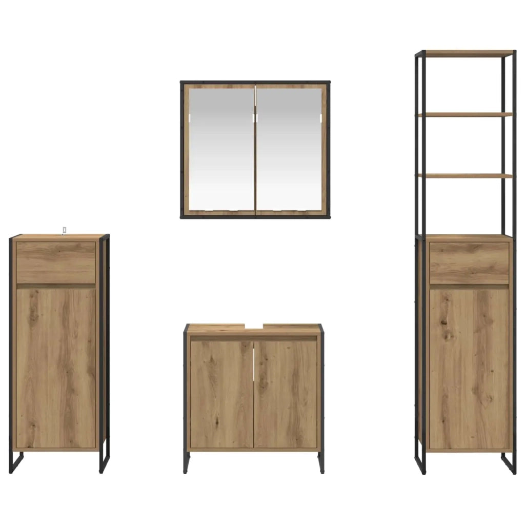 Set di mobili per il bagno Rovere artigianale Legno multistrato 3403057