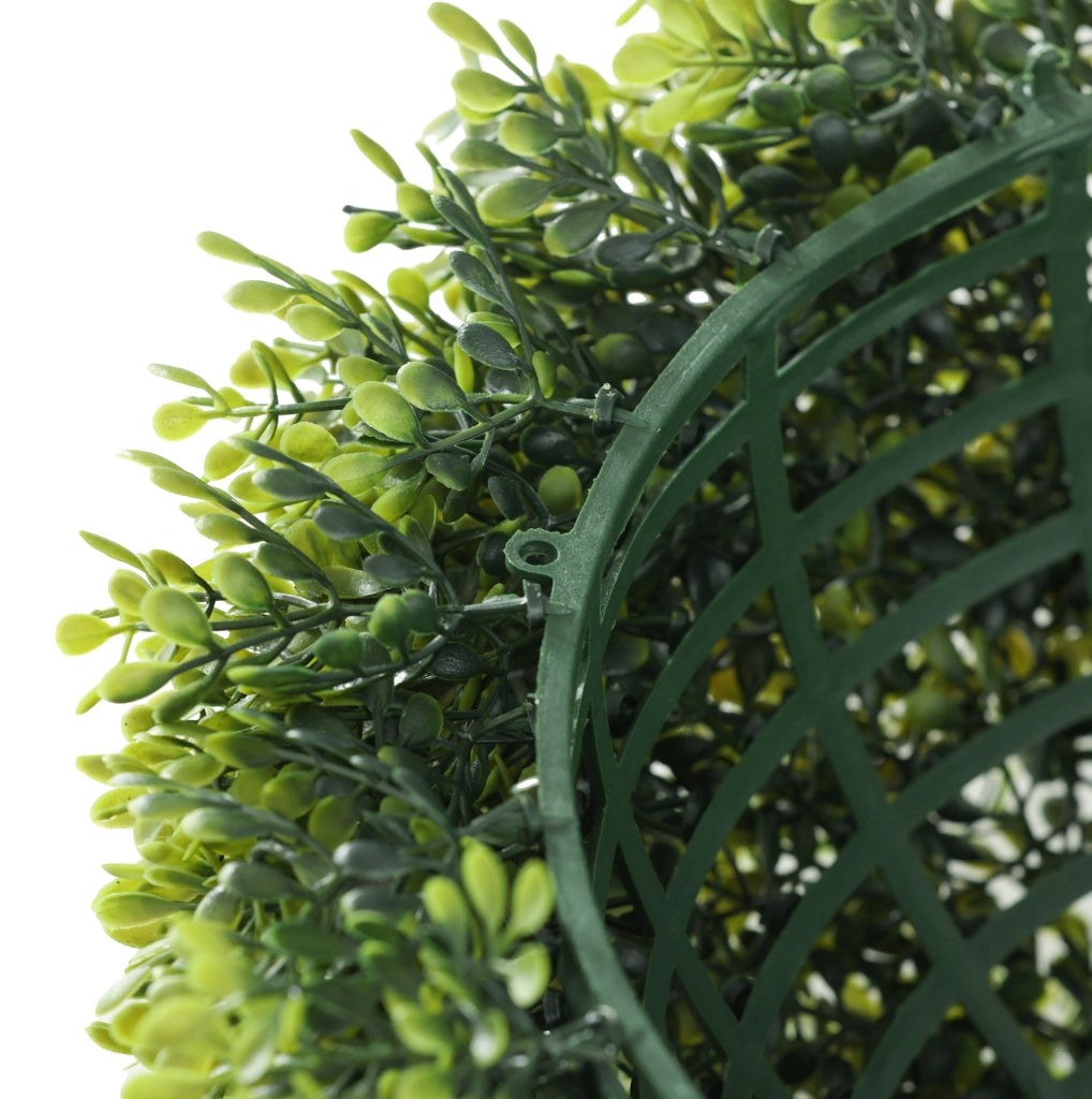 Set 2 sfere di bosso artificiale ULEVR ?40 cm in plastica verde, decorazione per interni ed esterni