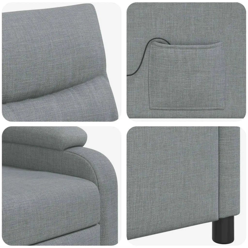 Poltrona Massaggiante Grigio Chiaro Tessuto 42034909