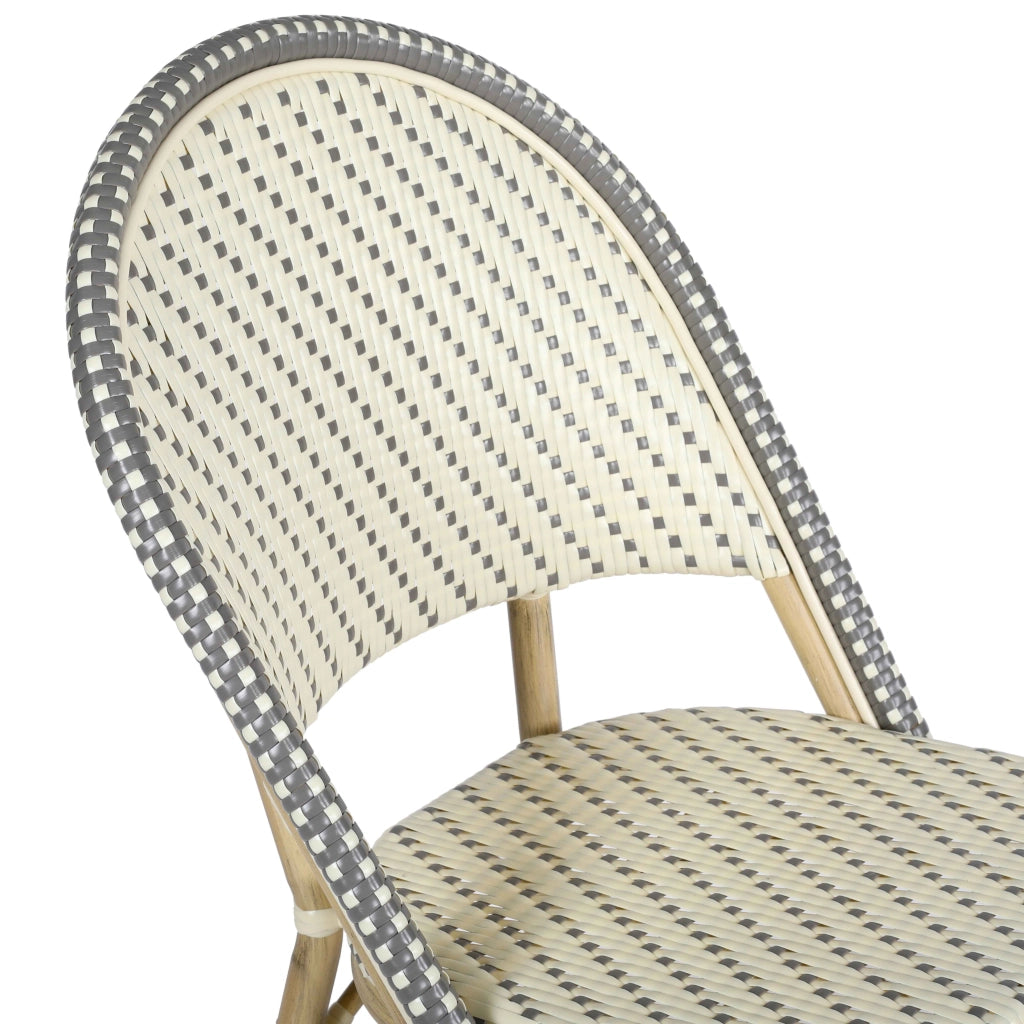 Oviala - Sedia da giardino in rattan grigio e alluminio