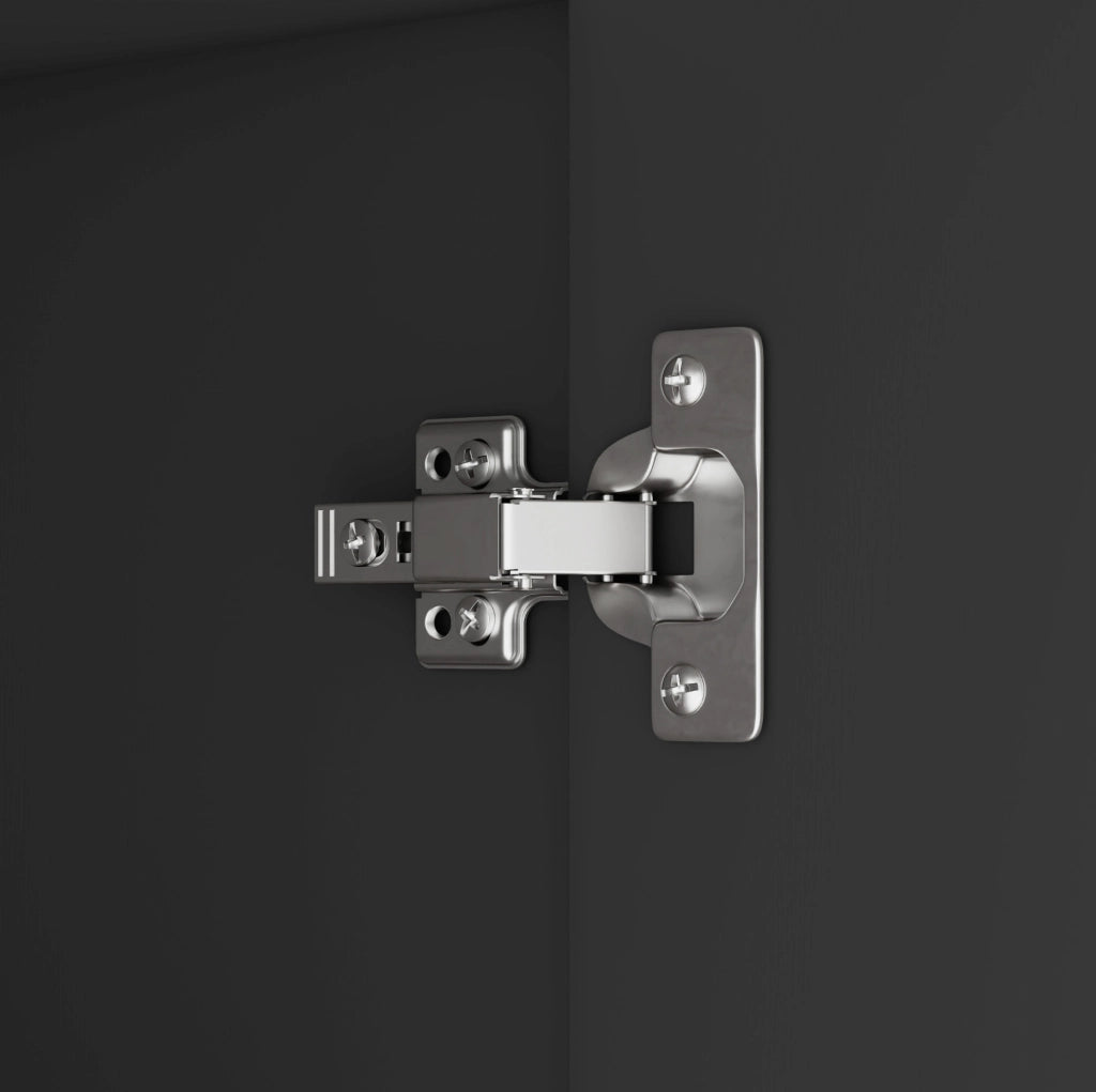 Mobile bagno nero da 38x26x172,5 cm in MDF con 3 cassetti, ripiani regolabili e anta, verniciato per resistenza all'umidità