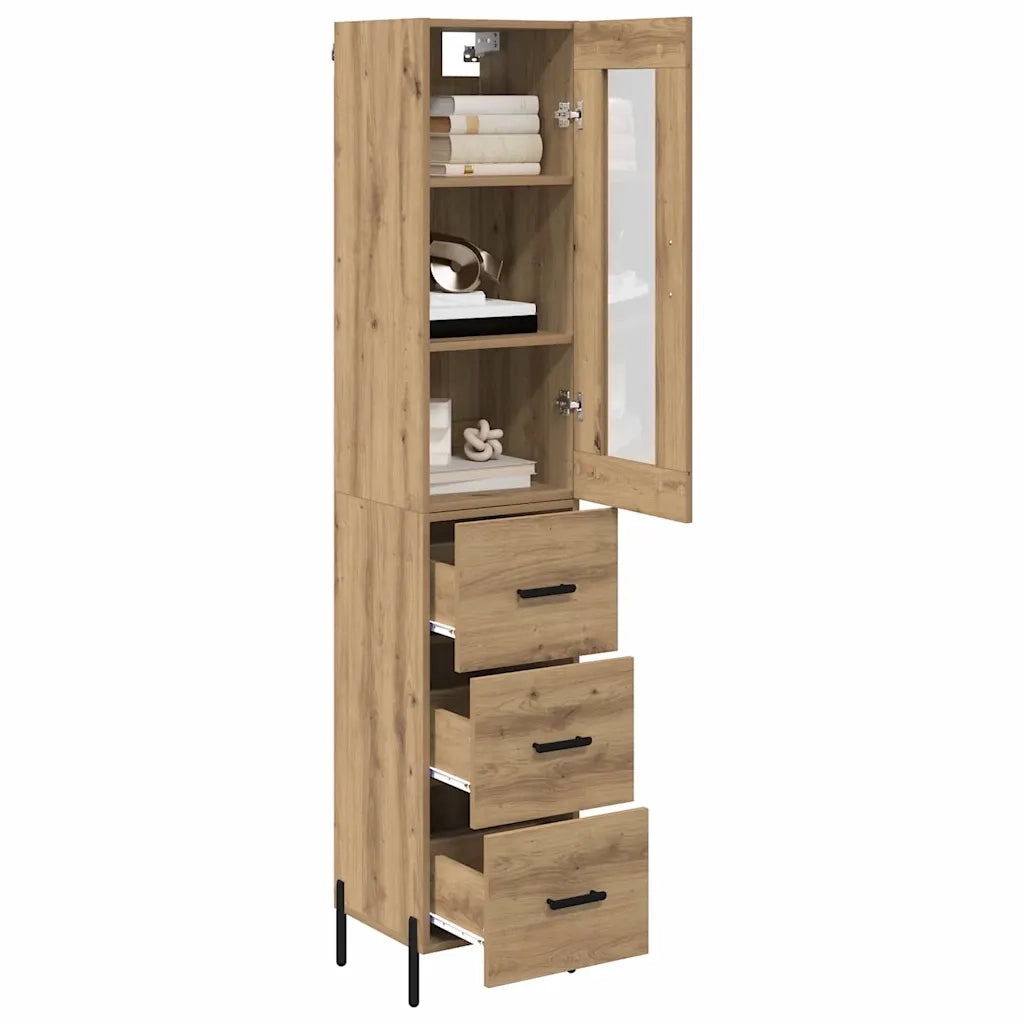 Credenza con cassetto Rovere artigianale 34,5 x 34 x 180 cm 3416017