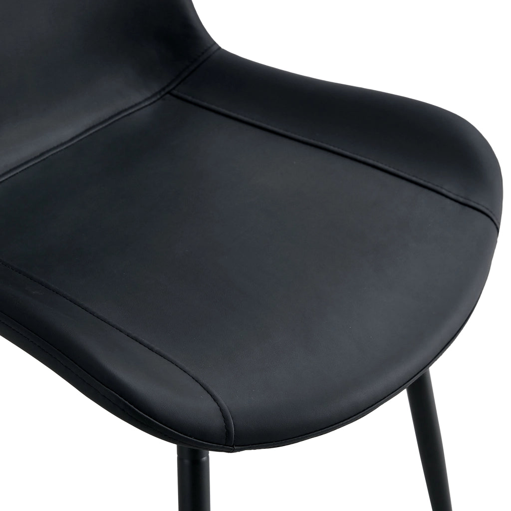 Set 4 Sedie da Pranzo Moderne ¨C Xylo ¨C Nero, Similpelle, Gambe in Metallo
