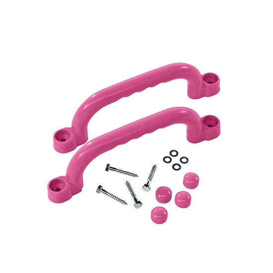 Leunini per gru per bambini (set da 2) | Resistente PP, colorato e facile da afferrare | Adatto per giardini e palestre all'aperto, allenamenti sportivi | Adatto per leunini e scale (rosa)