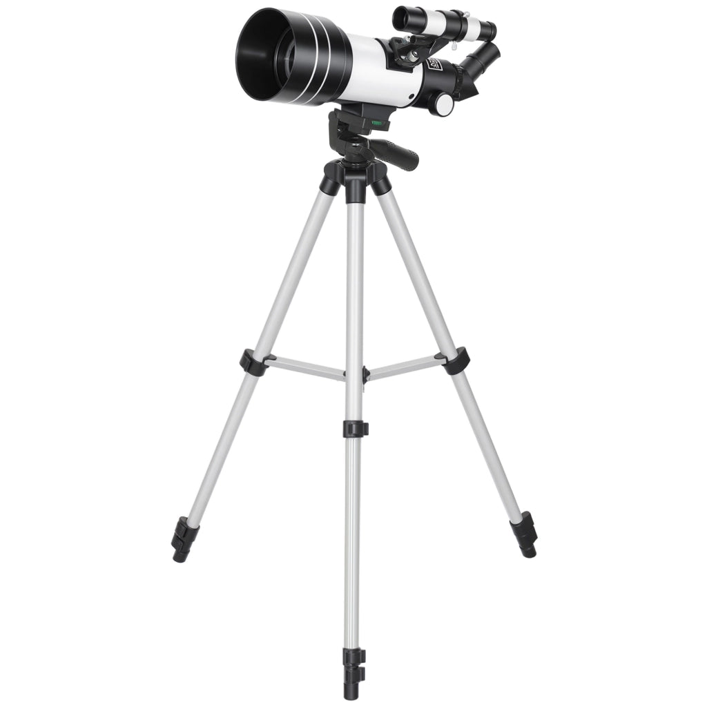 Telescopio astronomico con obiettivo da 70 mm, 5 x 24, treppiede regolabile, argento, per principianti