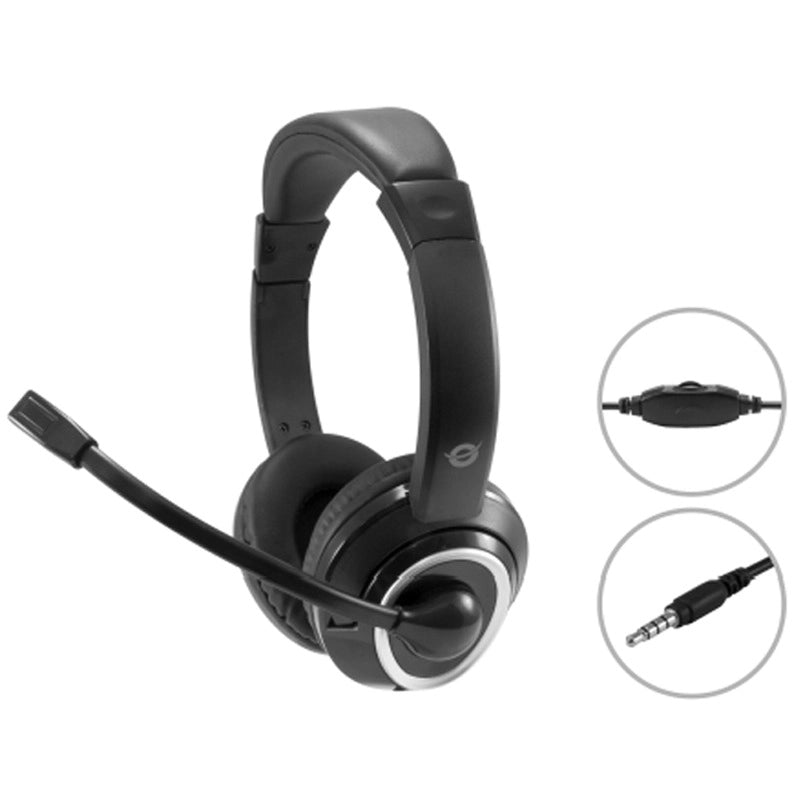 CONCEPTRONIC POLONA02B - CUFFIE OVEREAR - MICROFONO - CONTROLLO VOLUME - JACK 3.5