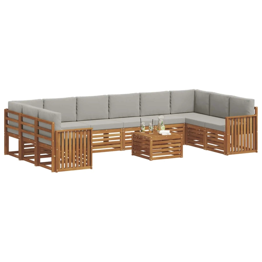 Set divano sezionale 11 pcs Grigio Naturale e Chiaro 3375596
