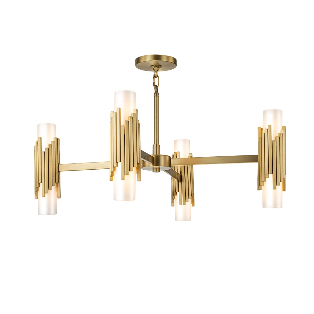 Sospensione Elstead Marvele 8xE14 ottone opale anticato
