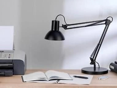 Unilux 400093600 Success 66 Lampada da Tavolo LED E27 11 W con Interruttore sul Cavo e Morsetto colore Nero
