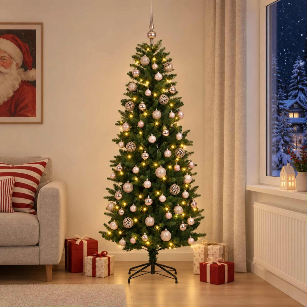 Albero di Natale Artificiale con Palline 240 cm 300 LED 3466754