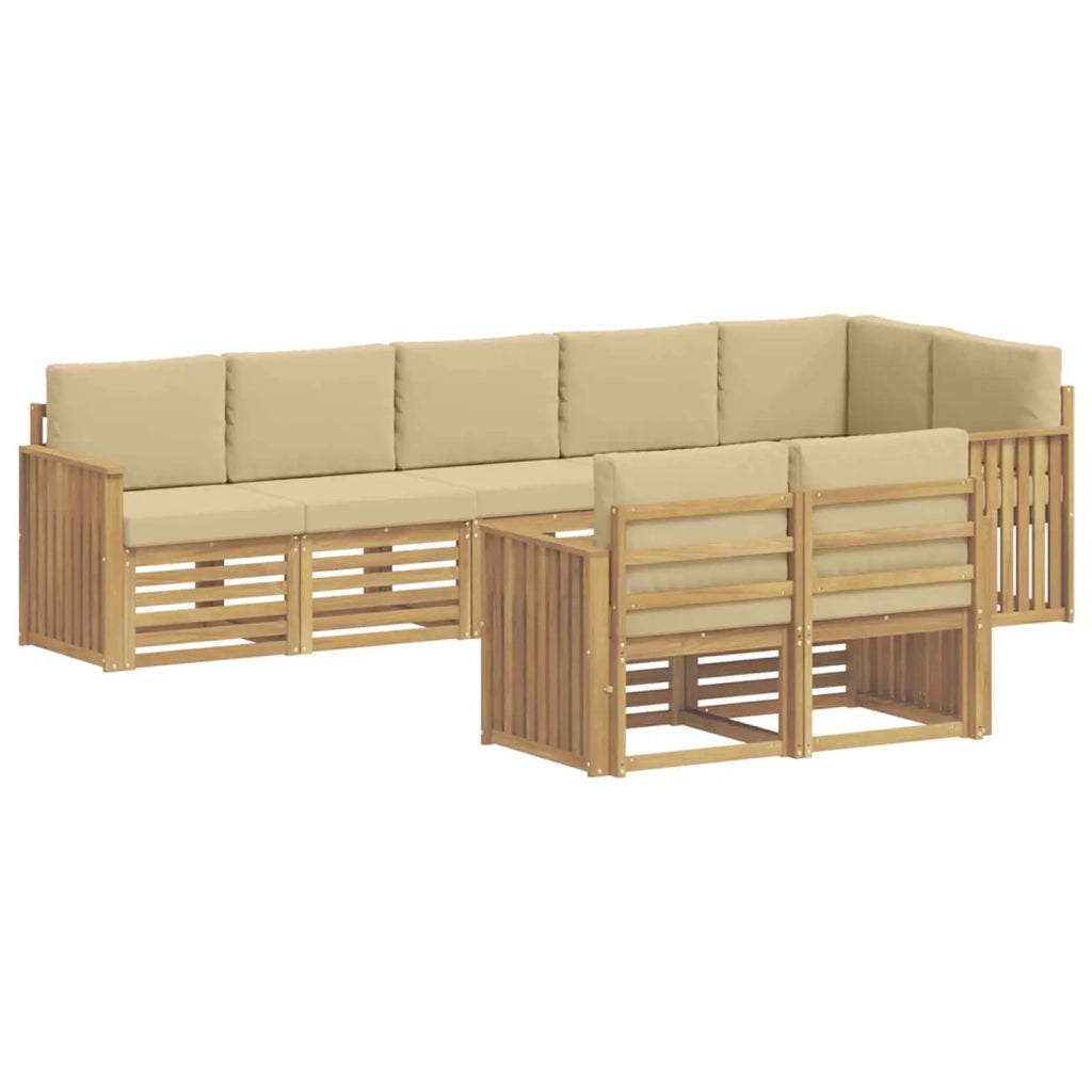 Set di divani da esterno 8 pcs Bianco e Beige 3392033