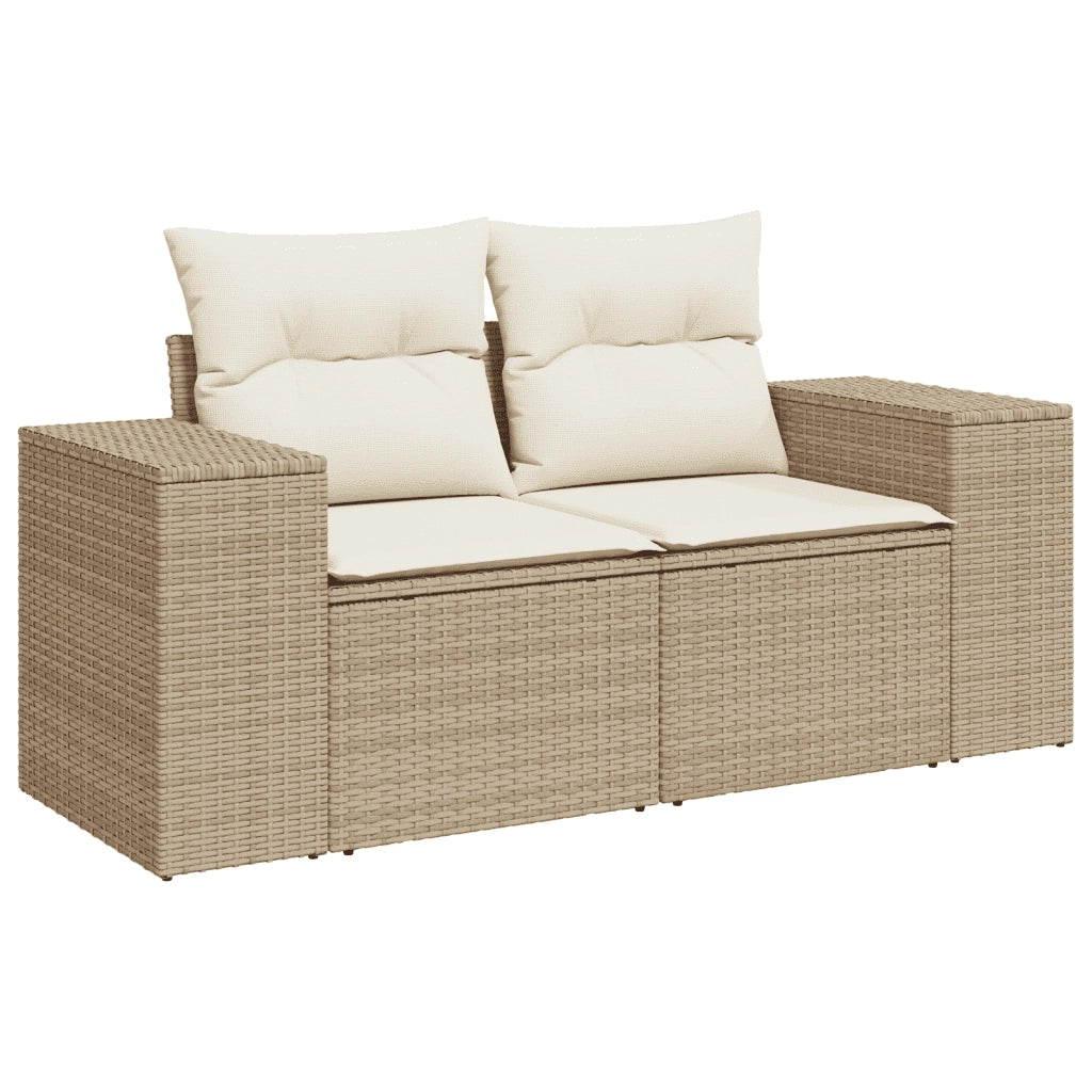 Set Divano da Giardino 10 pz con Cuscini Beige in Polyrattan 3257934
