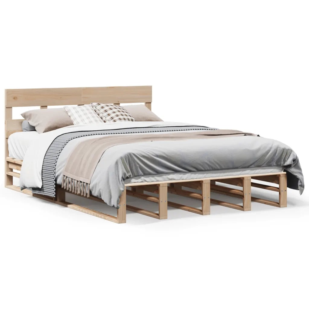 Letto senza Materasso 120x200 cm in Legno Massello di Pino
