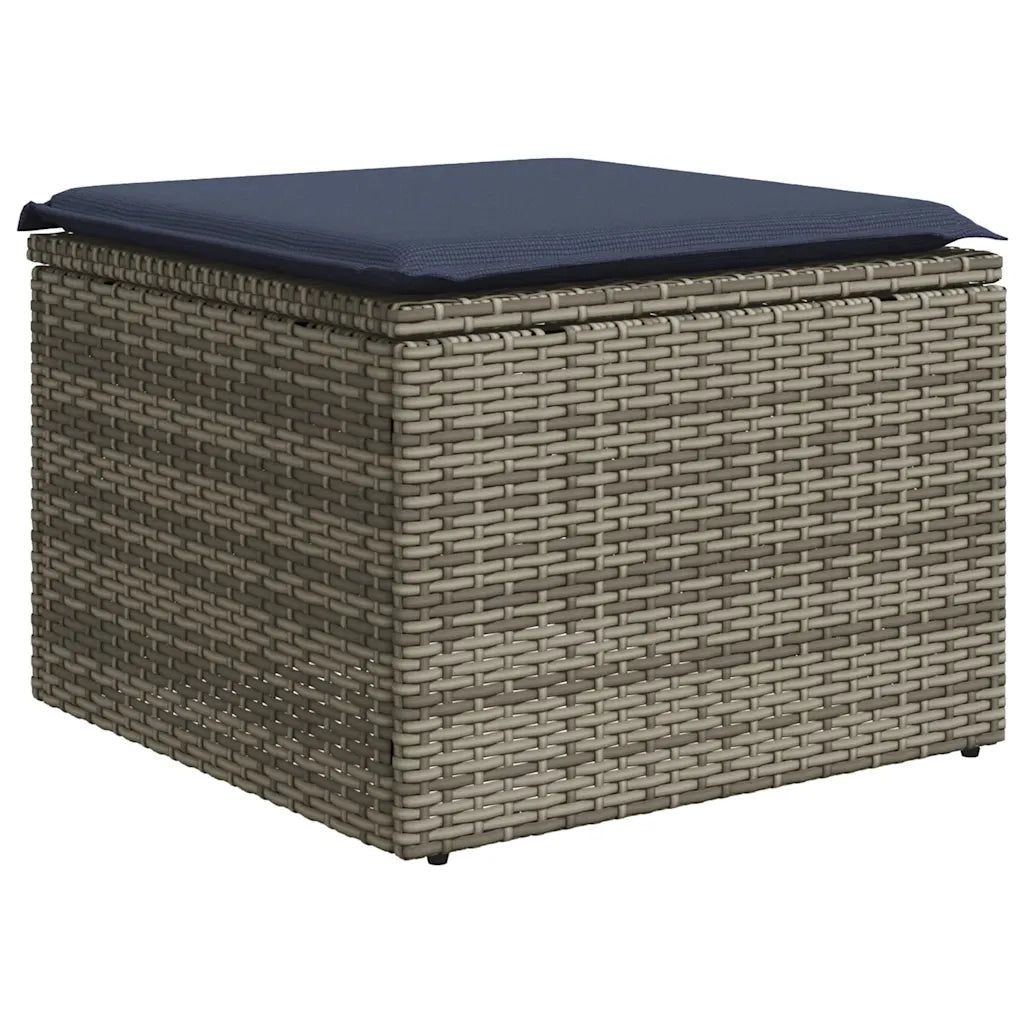Set Divani da Giardino 9 pz con Cuscini Grigio in Polyrattan 3226376