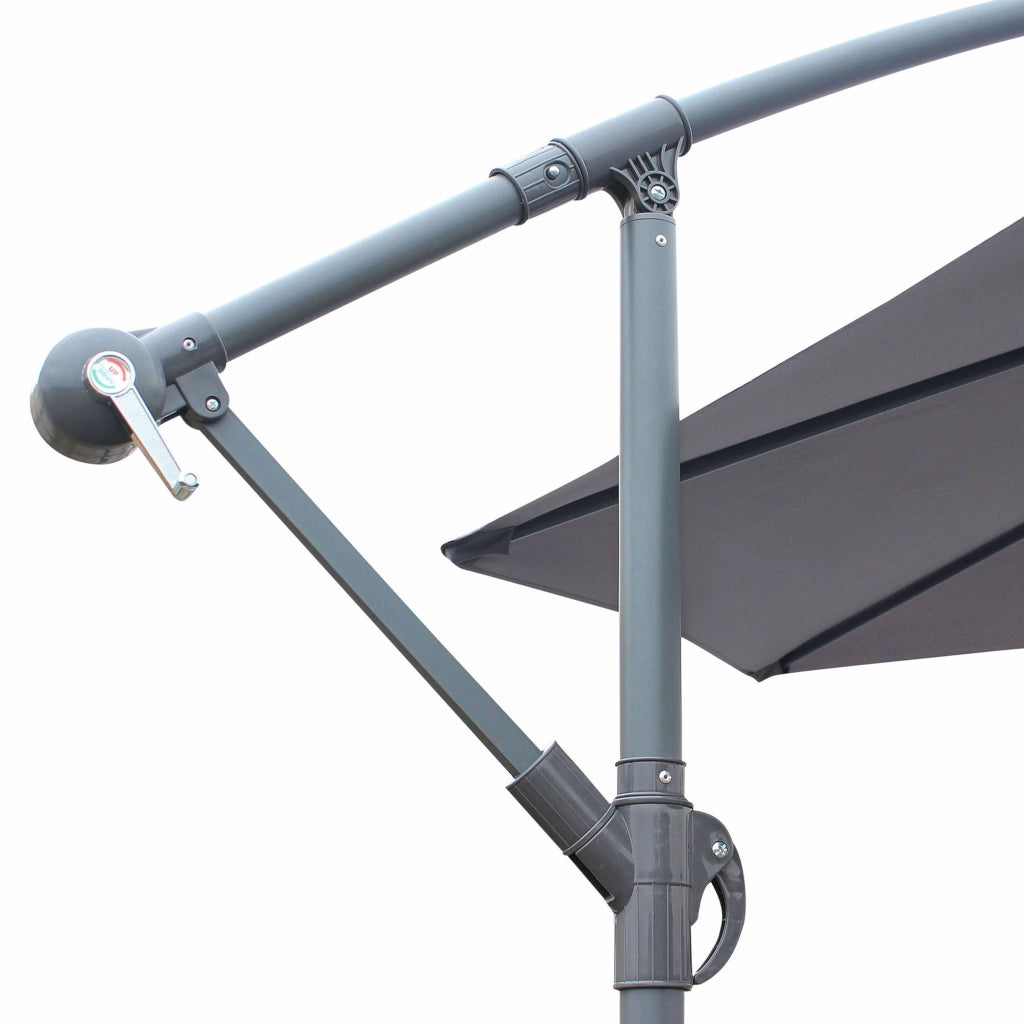 Ombrellone rotondo eccentrico, ø3,5m, grigio