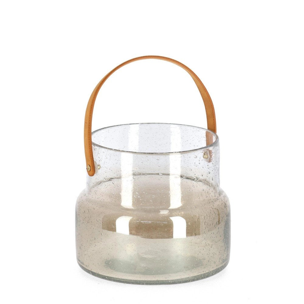 Vaso in Vetro Beige Moderno da Interno H18,4 cm - HYE-JIN