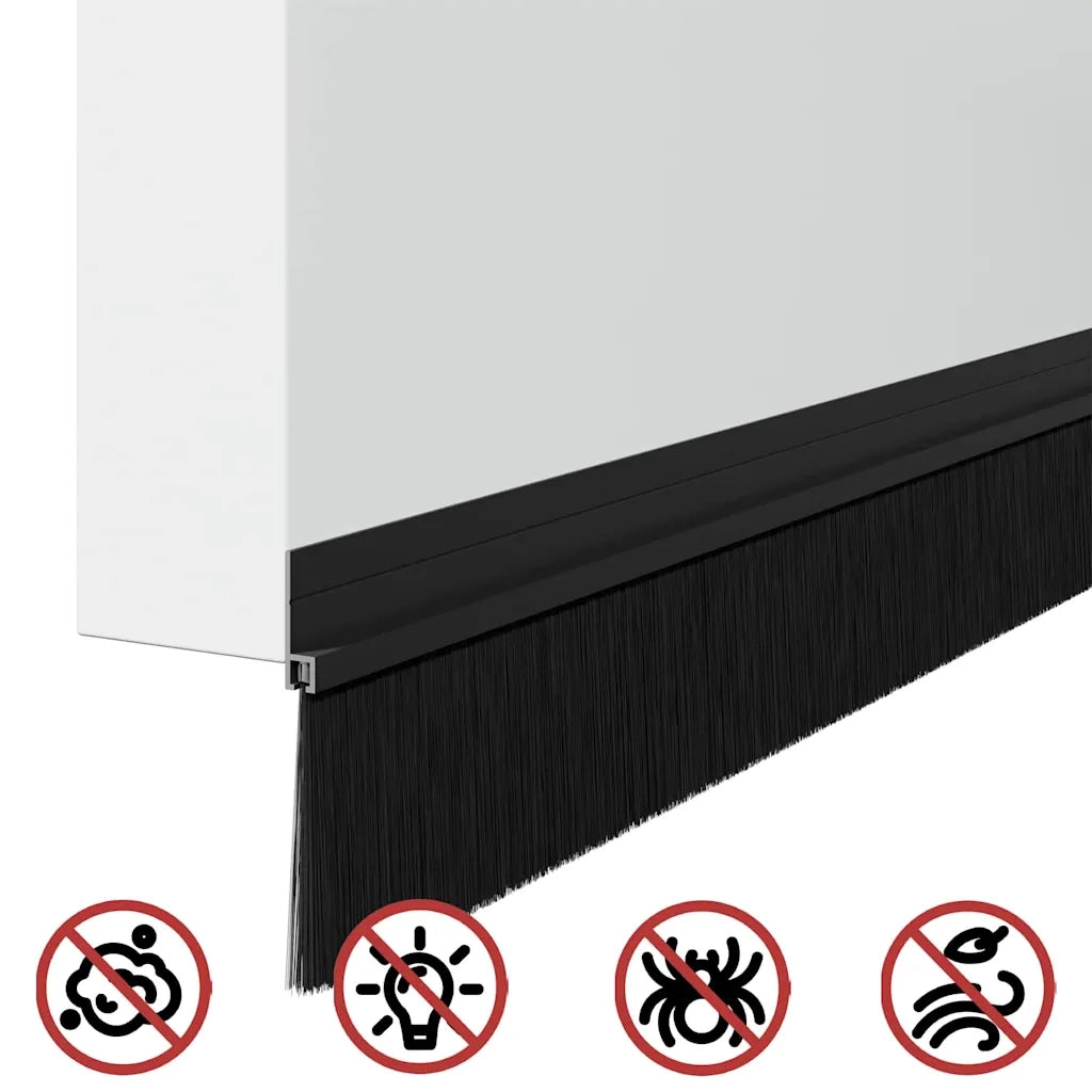 Spazzole per porte autoadesive 6 pz Nero 100 cm CFW8142850
