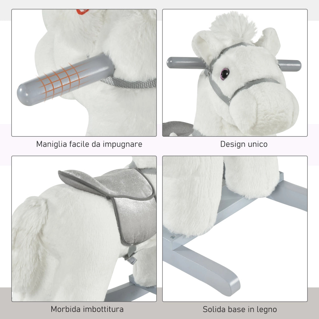 Cavallo a Dondolo con Orsetto e Suoni per Bambini ¨C Zephmum ¨C 18-36 Mesi