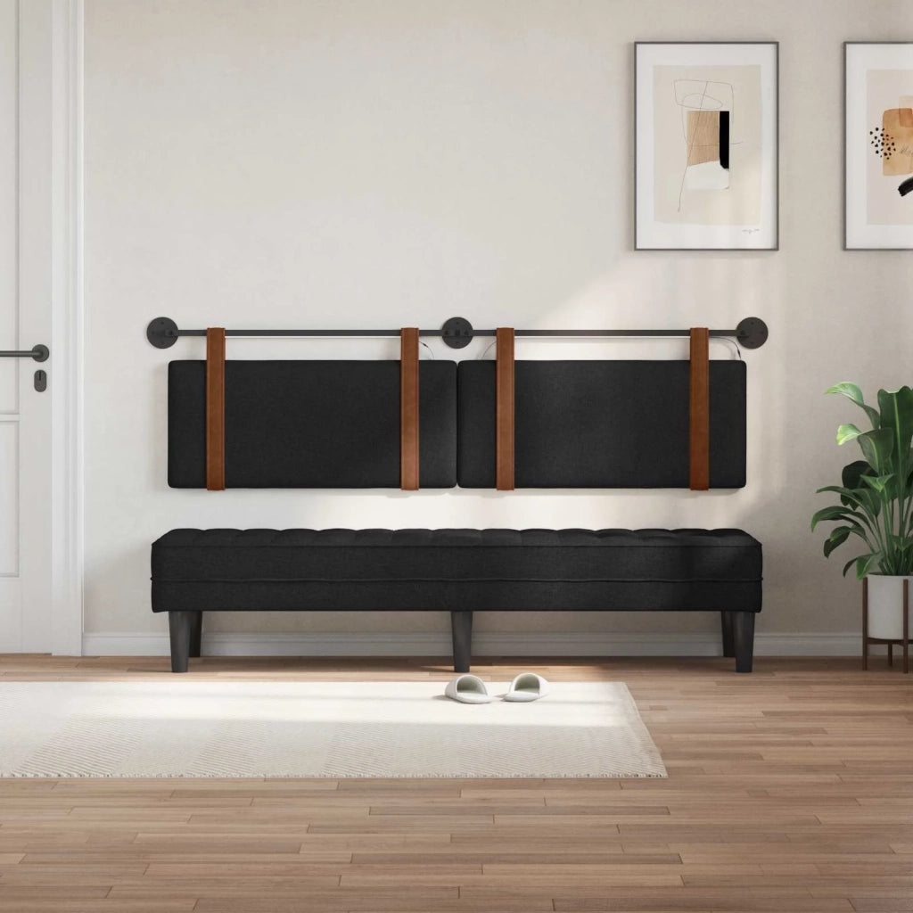 Testiera | Testata sospesa Con luce LED Nero PU Antico