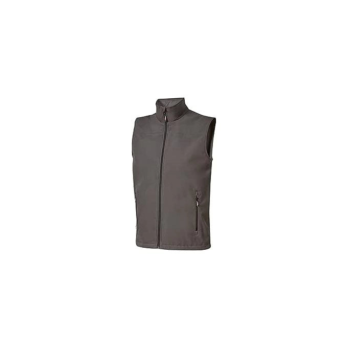 U-power WIN231GI Dublino Gilet da Lavoro Softshell Mechanical Stretch 100% Poliestere Traspirante Antivento Idrorepellente colore Grigio Iron