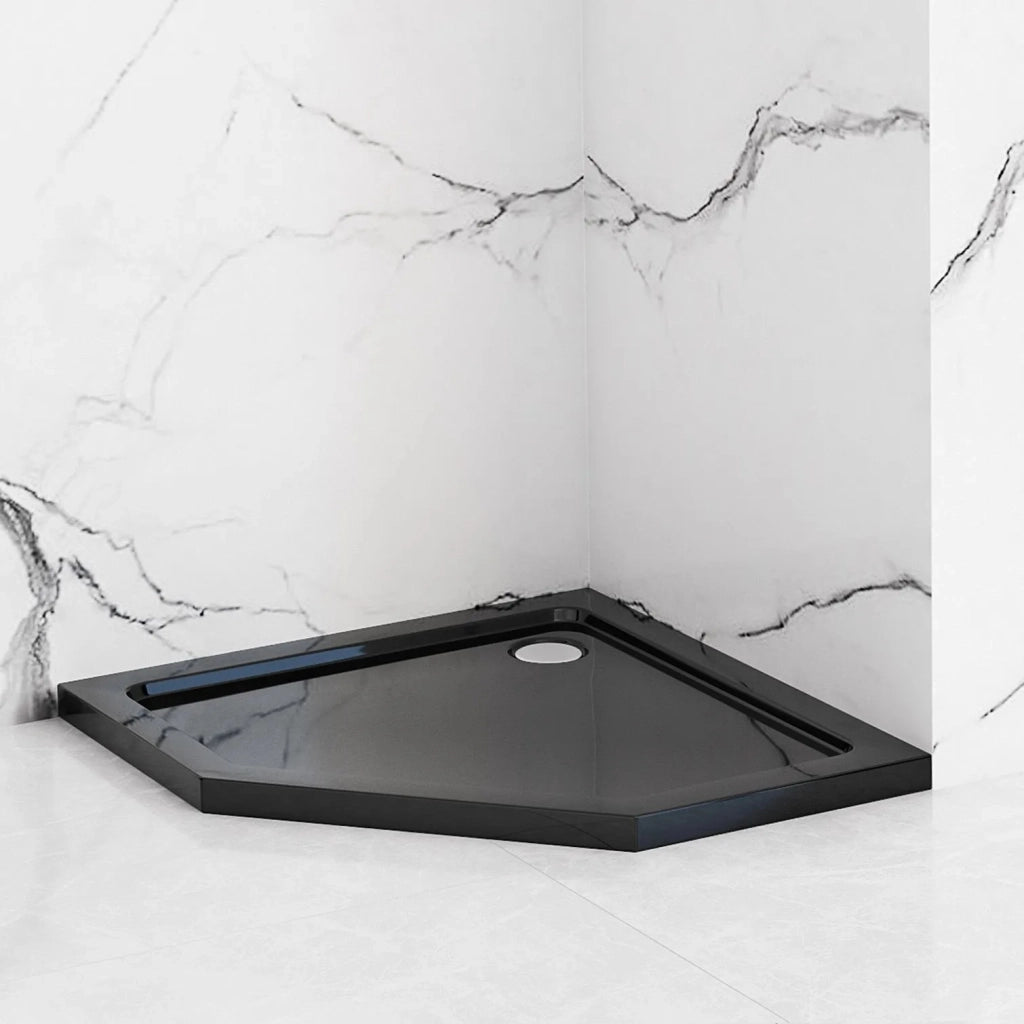 Piatto Doccia Acrilico Rea Diamond Black 90x90