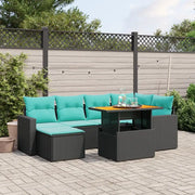 Set Divani da Giardino 11 pz con Cuscini Beige in Polyrattan