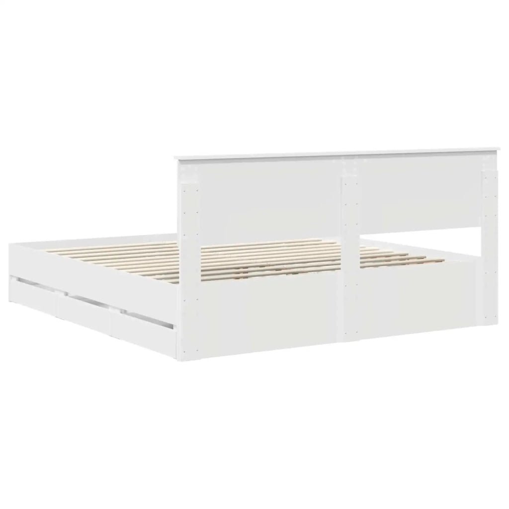 Struttura del letto-Giroletto-Rete del Letto Bianco 180 x 200 cm Legno Ingegnerizzato 228384